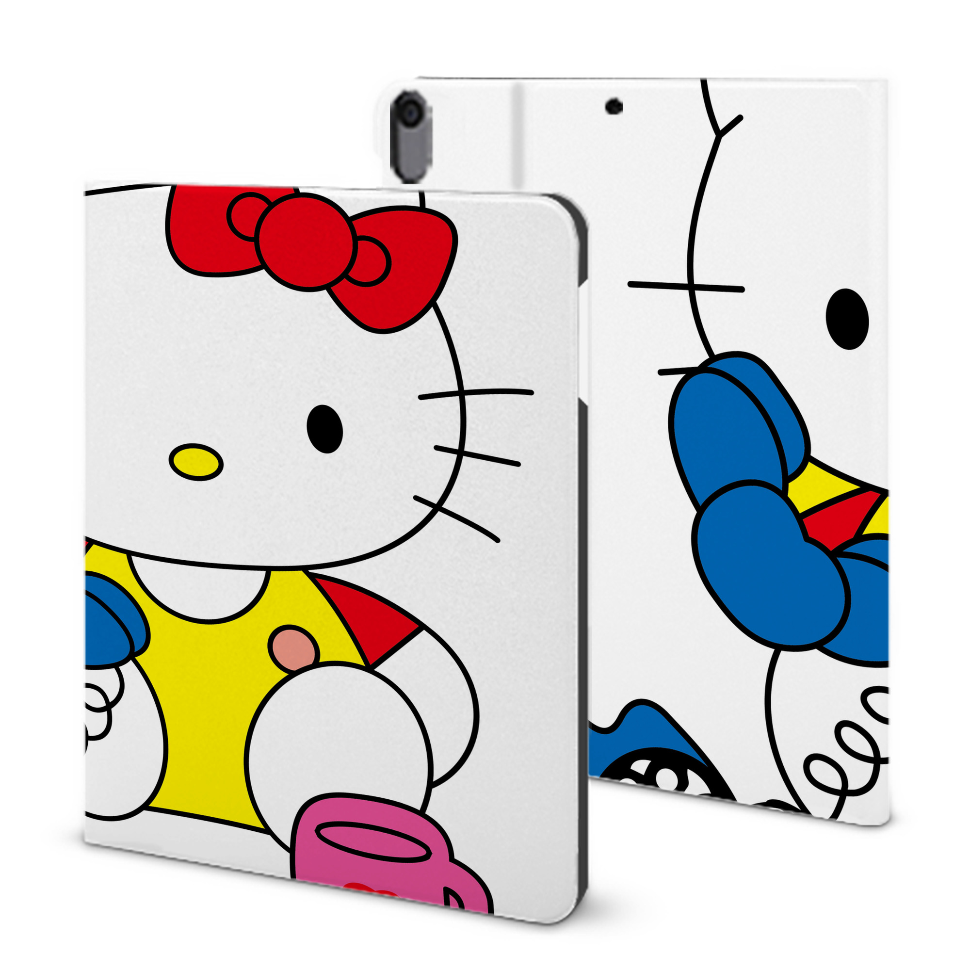 （画像用） Hello Kitty ハローキティ IPad ケース ブック型 PUレザー TPU 耐衝撃 軽量 薄型 ペン収納なし 全面保護 IPad 各モデル対応